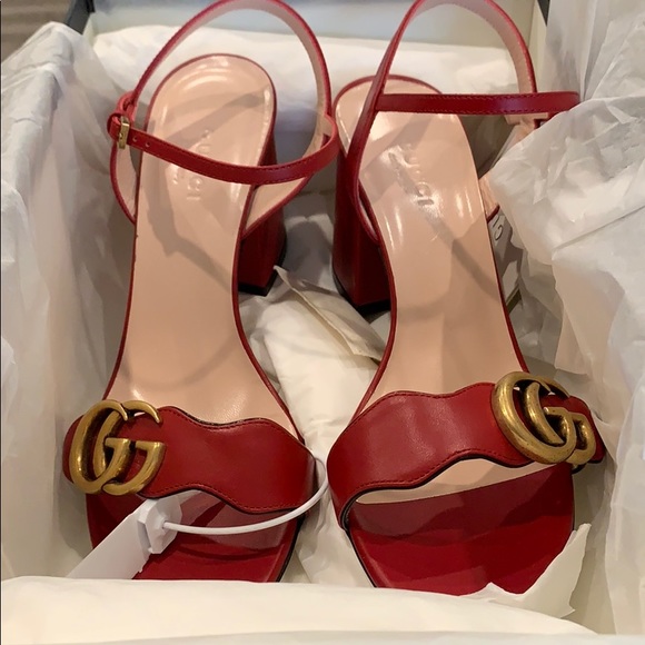 red gucci sandals
